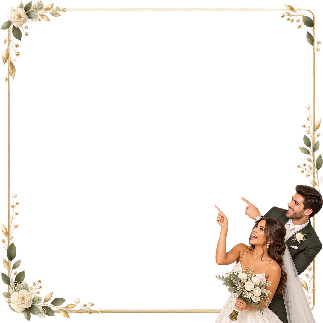 Prévia da moldura casamento com os noivos, ainda sem foto